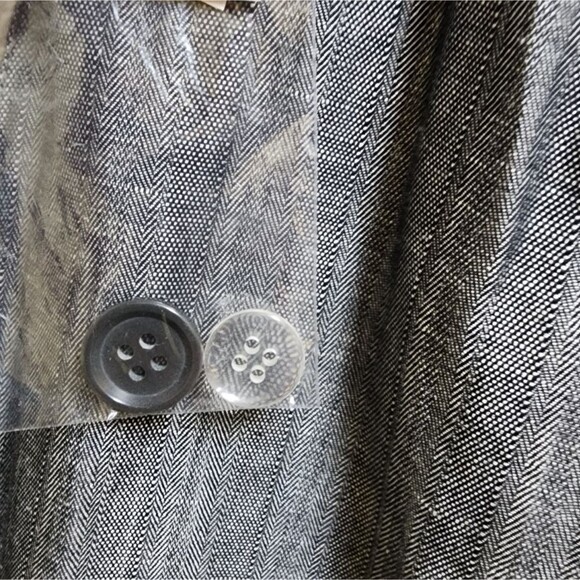 David N Pants Womens 10 Linen Blend Black Silver Wide Leg Textured Shimmer New - Picture 12 of 12